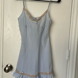 VS Light Blue Lace Trim Chemise